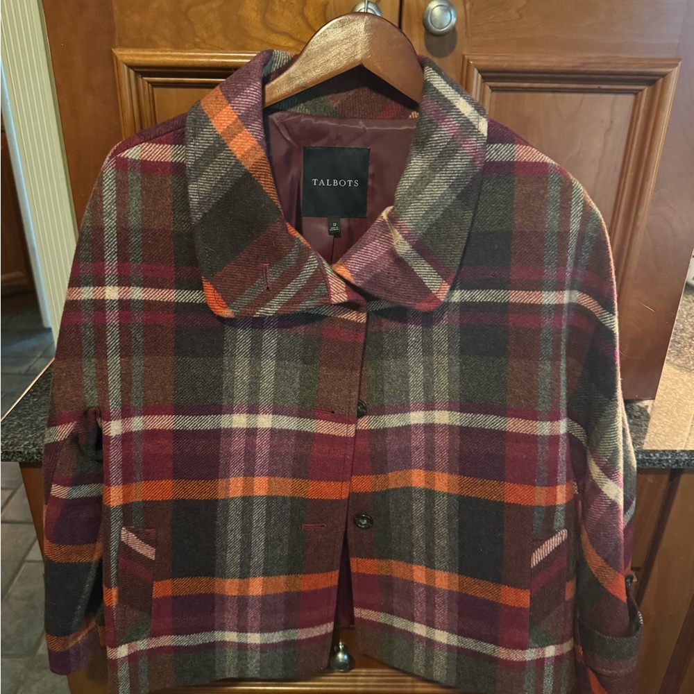 Talbots Red and Orange Pea Coat Cozy and Stylish